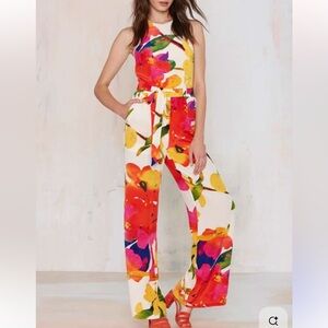 Yumi Kim Romantic Multicolor Floral Jumpsuit Size Medium